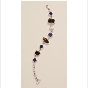 Multi gemstone sterling bracelet NE, sample sale